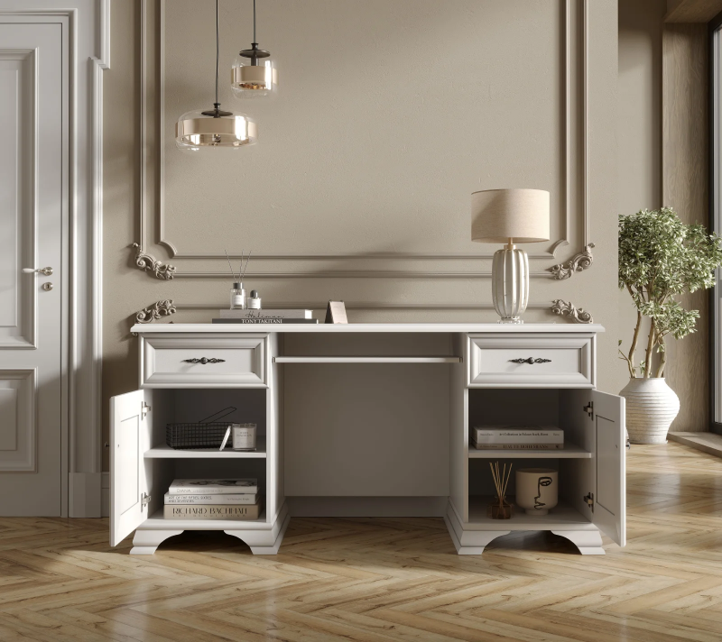 Стол письменный Кентаки белый BIU2D2S_2