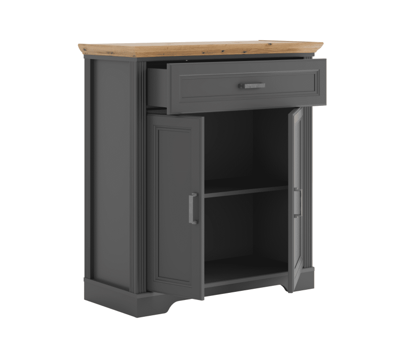 Тумба Жасмин графит/дуб артизан KOM2D1S_1