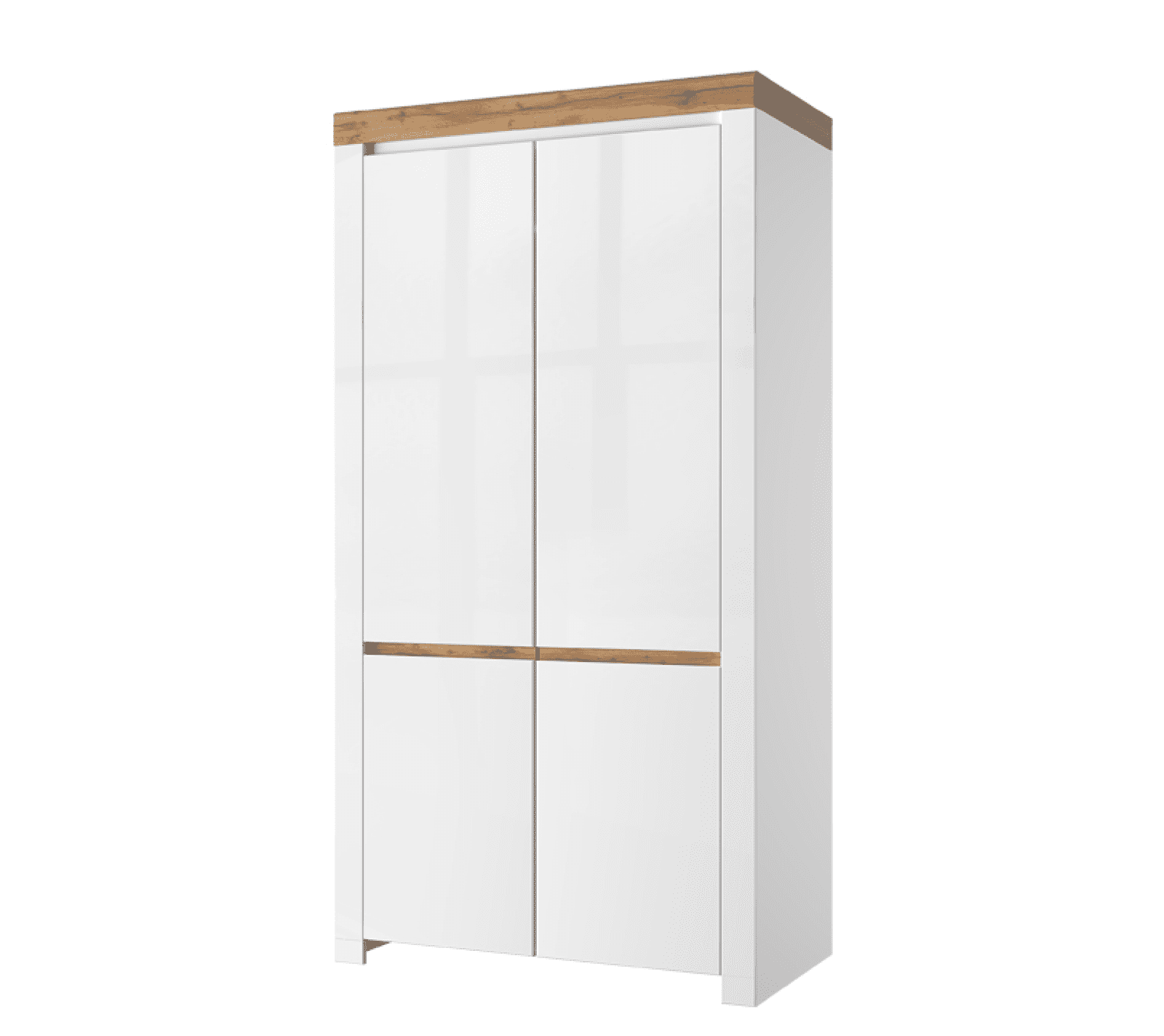 Шкаф с полками Таурус белый глянец/дуб вотан 2DG