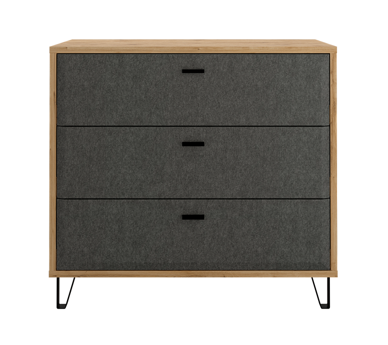 Комод Грейс дуб наварра/графит KOM3S