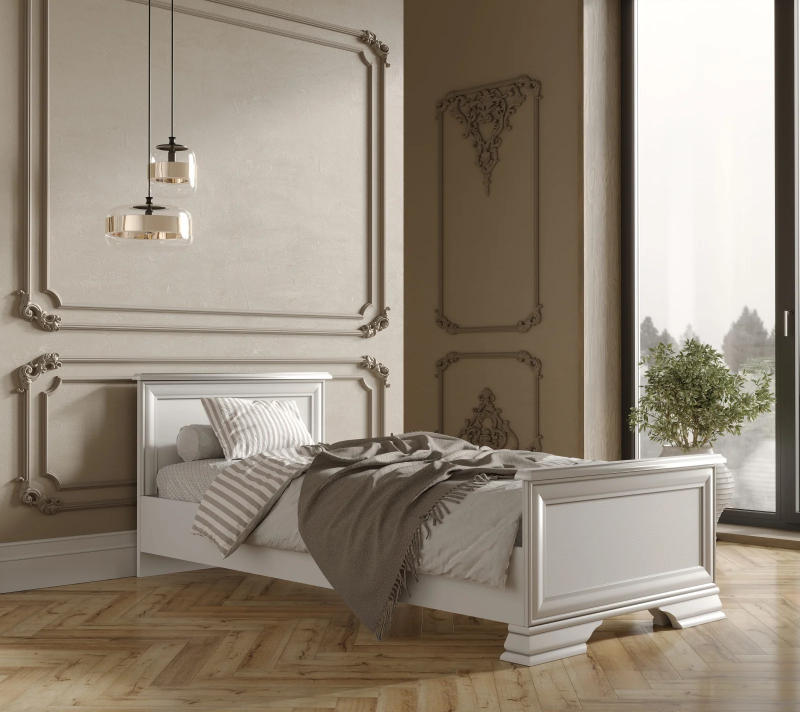 Кровать Кентаки белый LOZ90x200_2