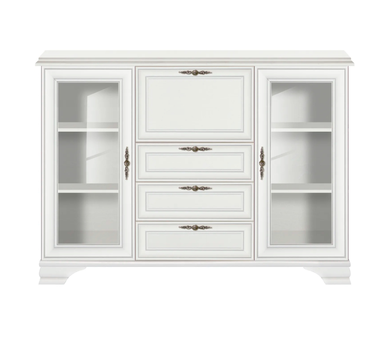 Тумба-витрина Кентаки белый KOM2W3S1B