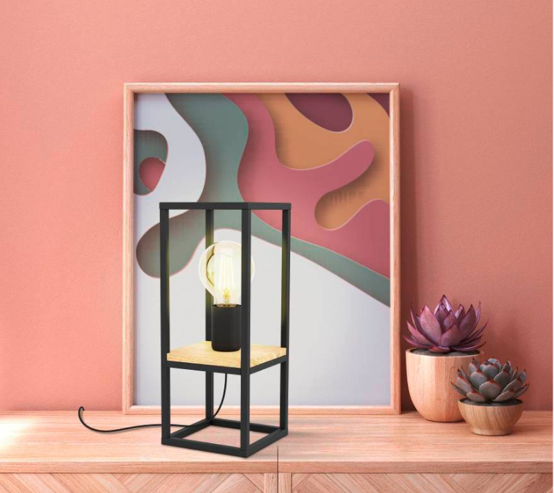 Настольная лампа Либертад черный/коричневый 99797_1