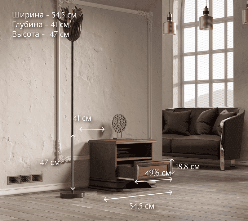 Тумба прикроватная Кентаки каштан KOM1S_4