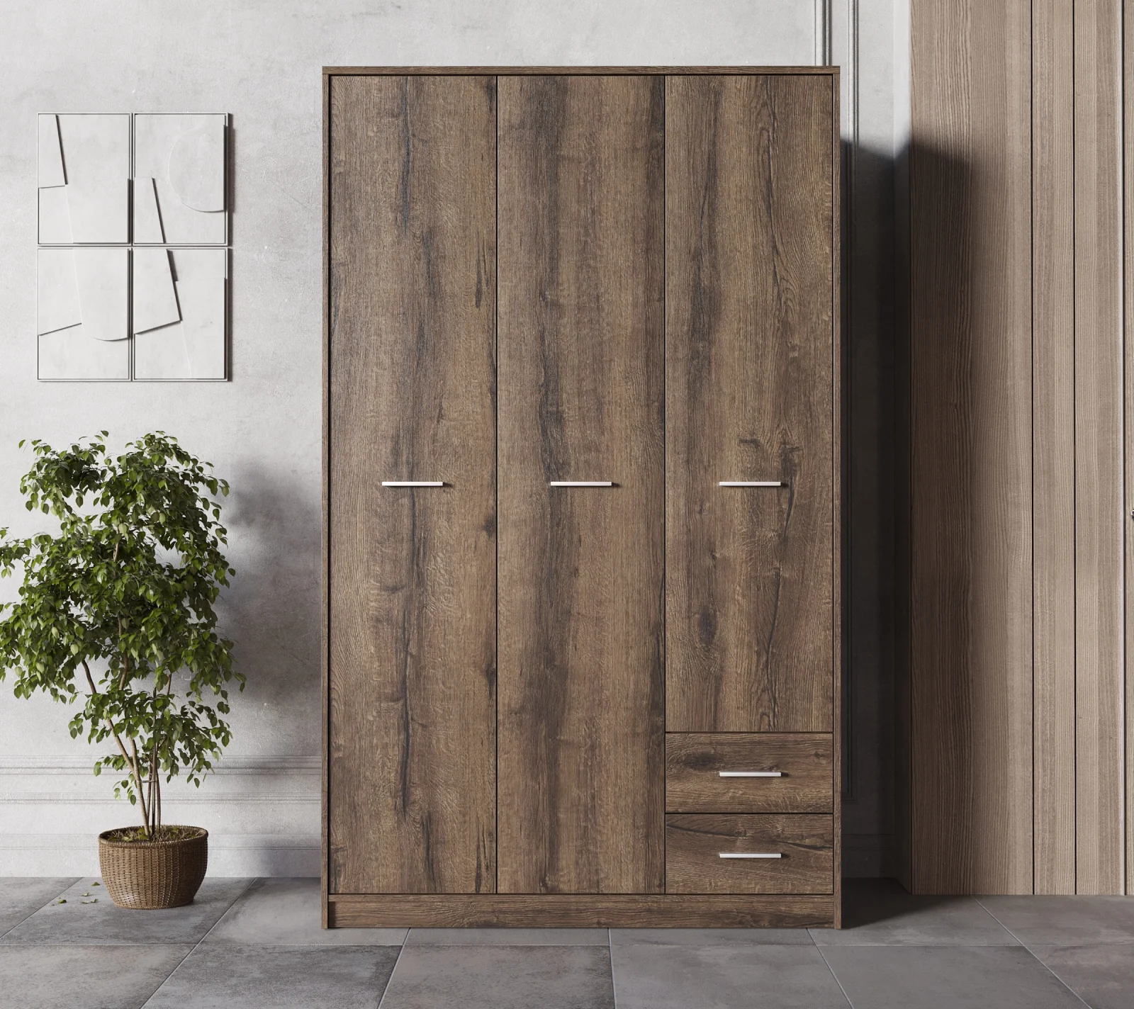 Шкаф Непо дуб монастырский SZF3D2S_1