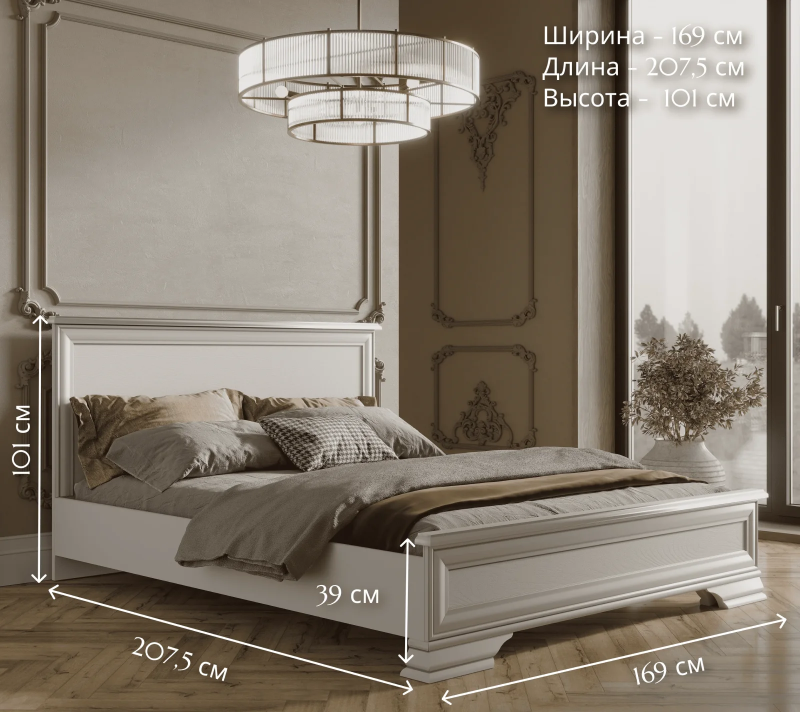 Кровать с подъемным механизмом Кентаки белый LOZ160x200_4