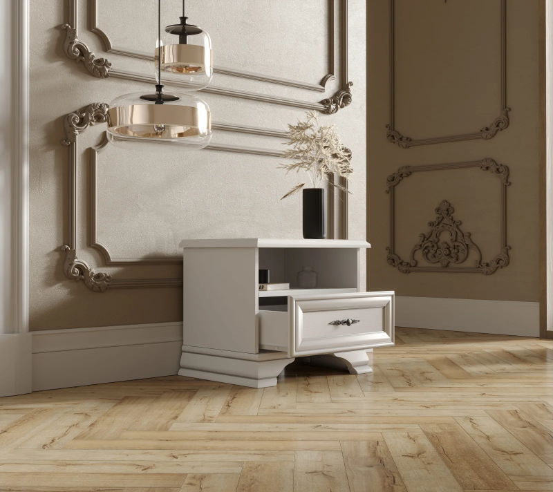 Тумба прикроватная Кентаки белый KOM1S_2