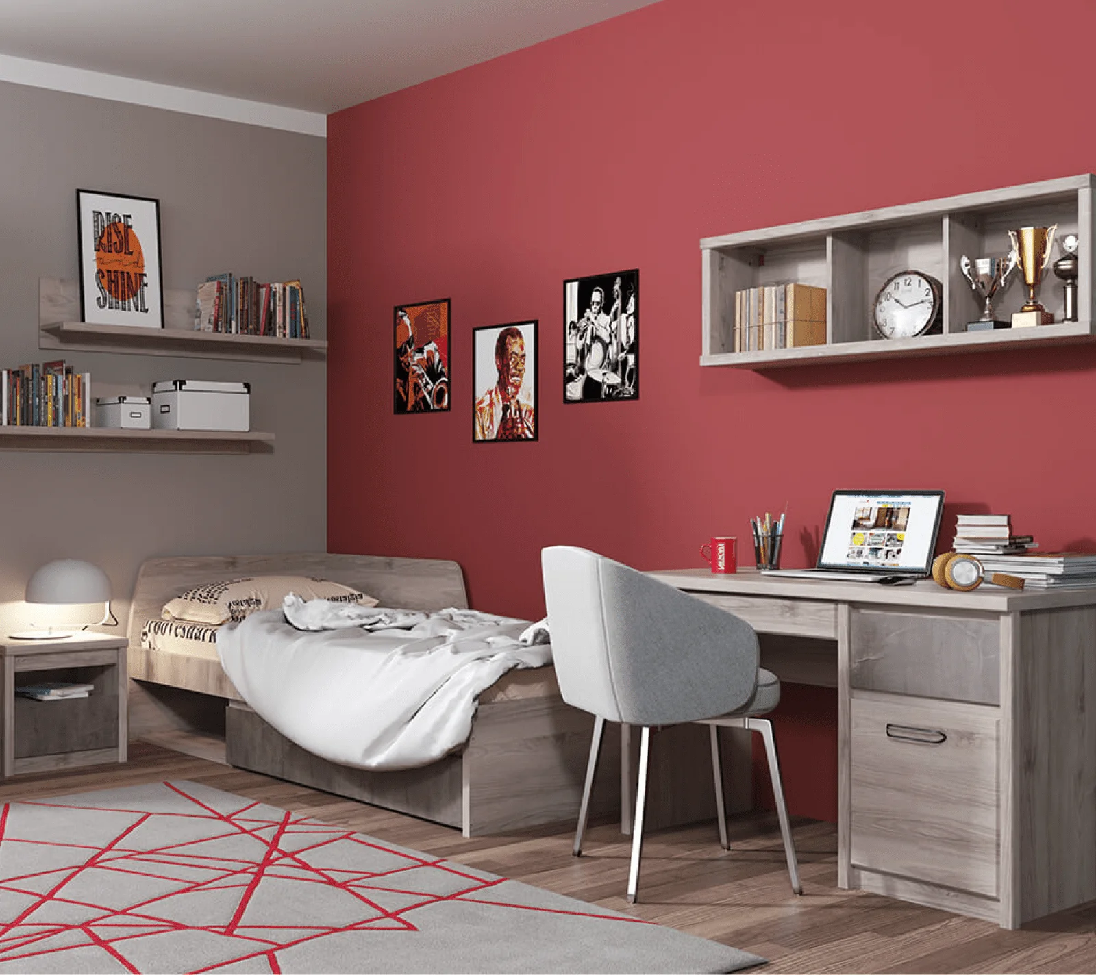 Тумба прикроватная Джаз каштан найроби/оникс 1S_4