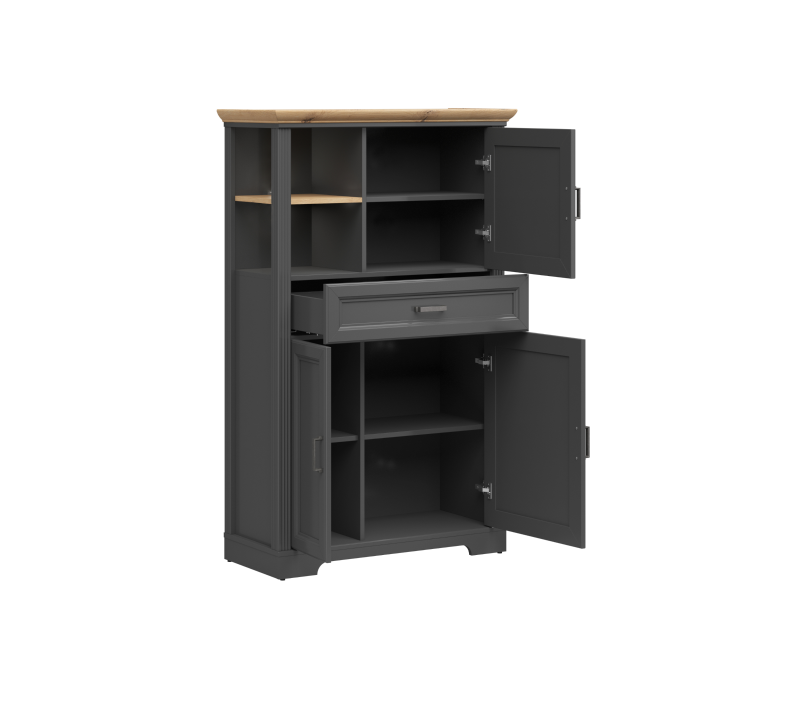 Шкаф Жасмин графит/дуб артизан REG3D1S_1