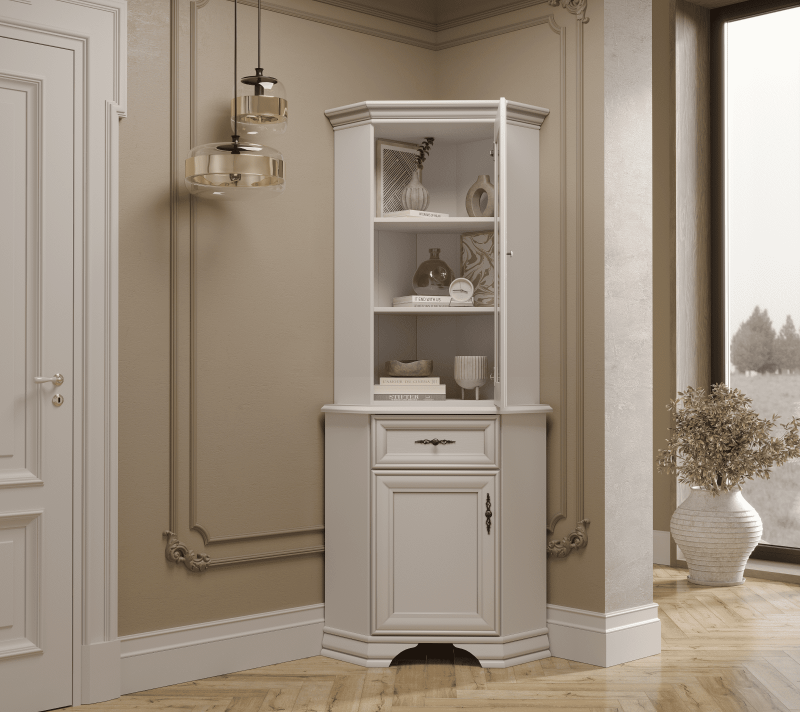 Витрина угловая Кентаки белый NADN1W_6