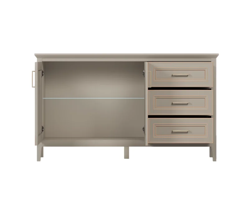 Тумба-витрина Классик глиняный серый KOM2W3S_1