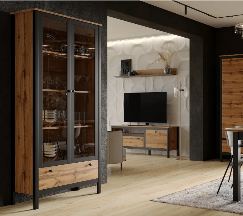 Тумба под телевизор Лофт дуб вотан RTV1D1S_6