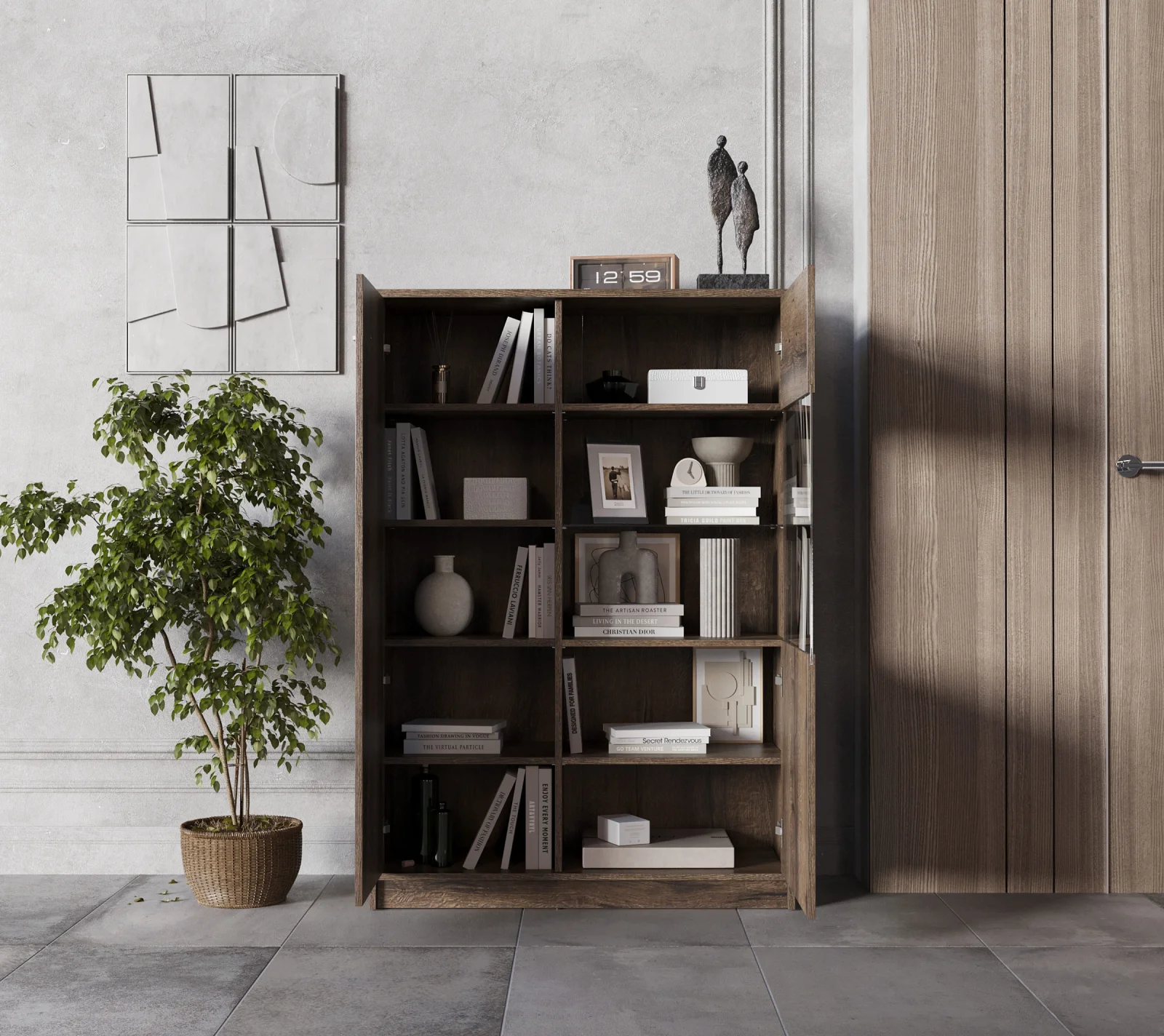 Тумба-витрина Непо дуб монастырский REG1D1W/90_2