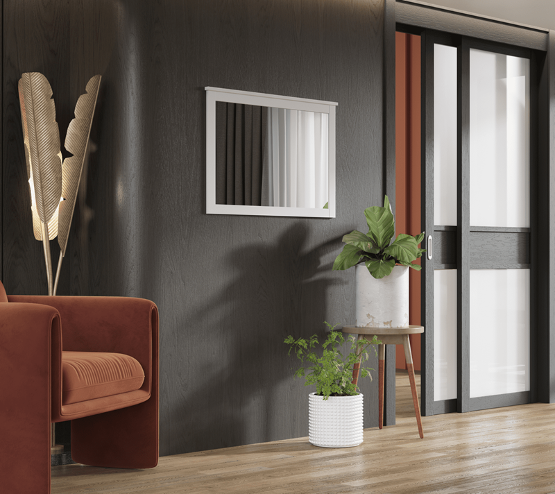 Зеркало Эва белый LUS/90_2