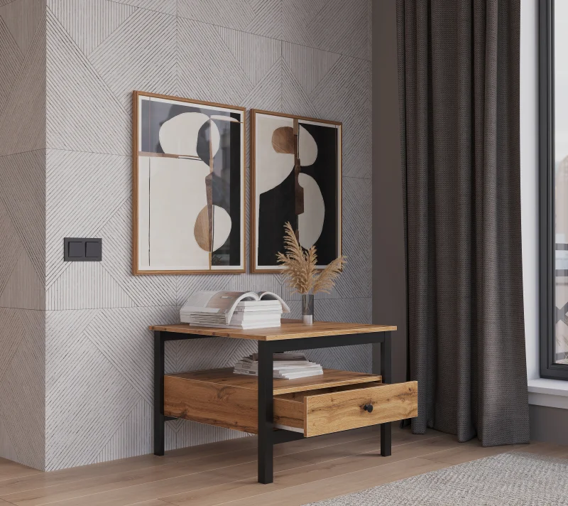 Стол журнальный Лофт дуб вотан LAW_2