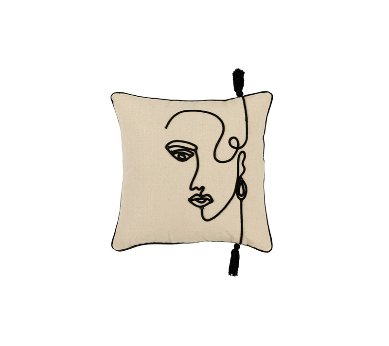 Подушка декоративная Чевери кремовый/черный 420329