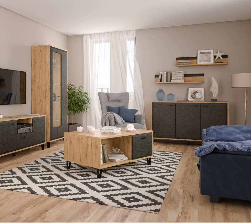 Тумба Грейс дуб наварра/графит KOM3D_5