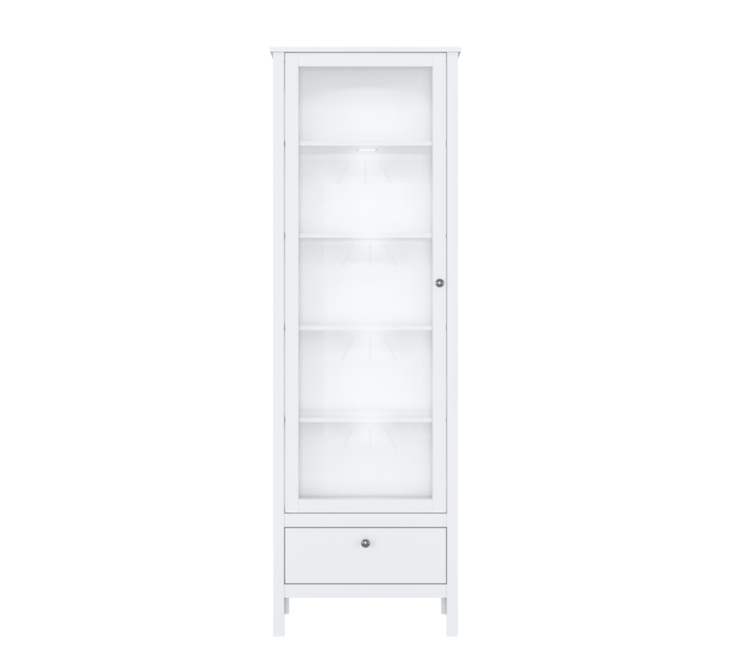 Витрина с подсветкой Эва белый REG1W1S/65