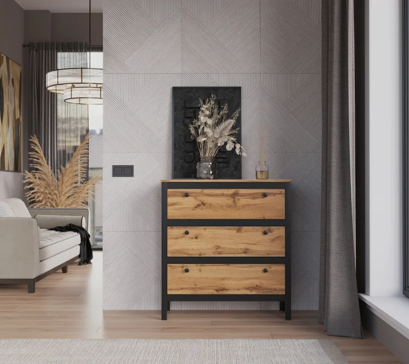 Комод Лофт дуб вотан KOM3S/90_1