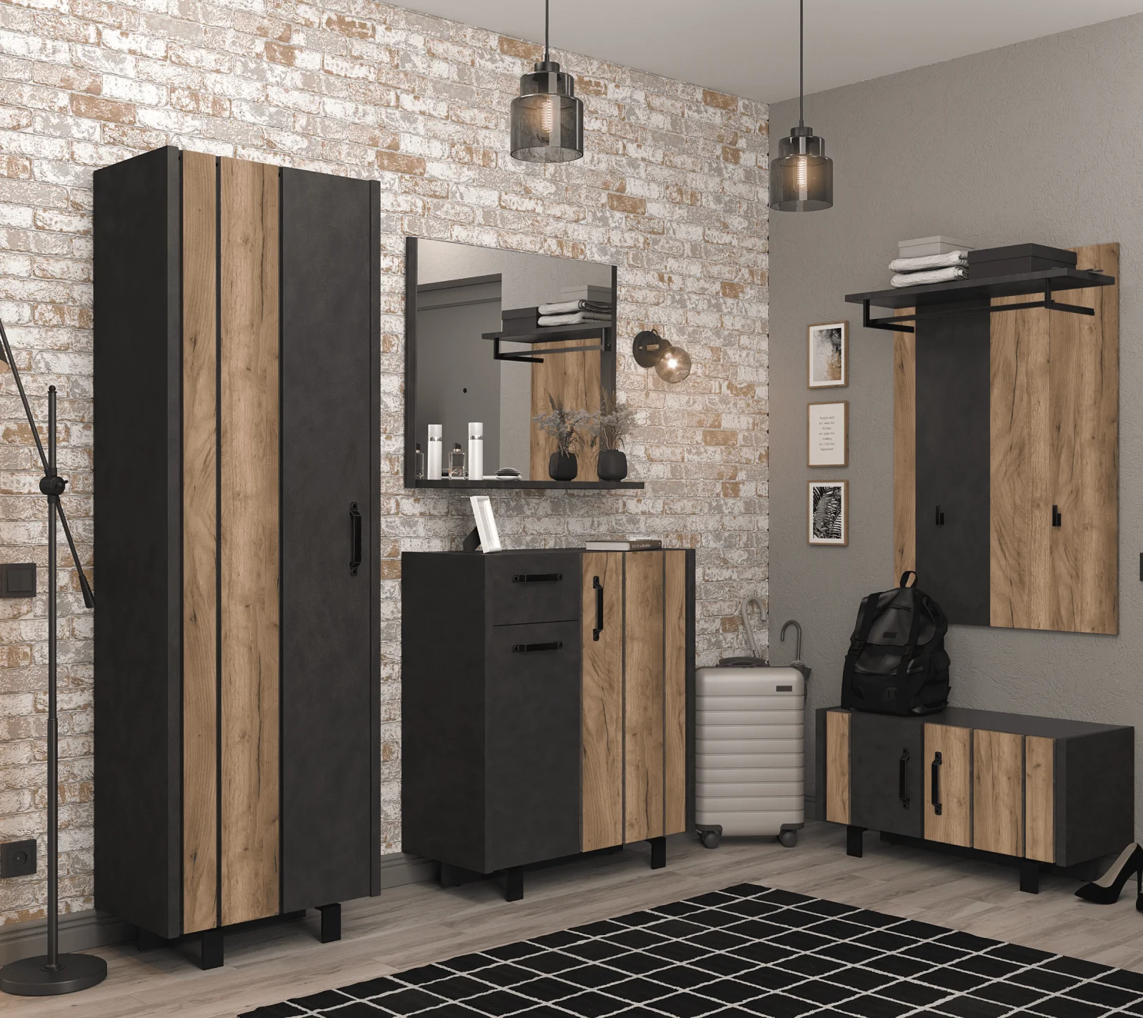 Зеркало Отис матера/дуб табакко LUS_2