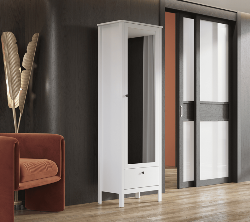 Шкаф с зеркалом Эва белый SZF1W1S/60_3