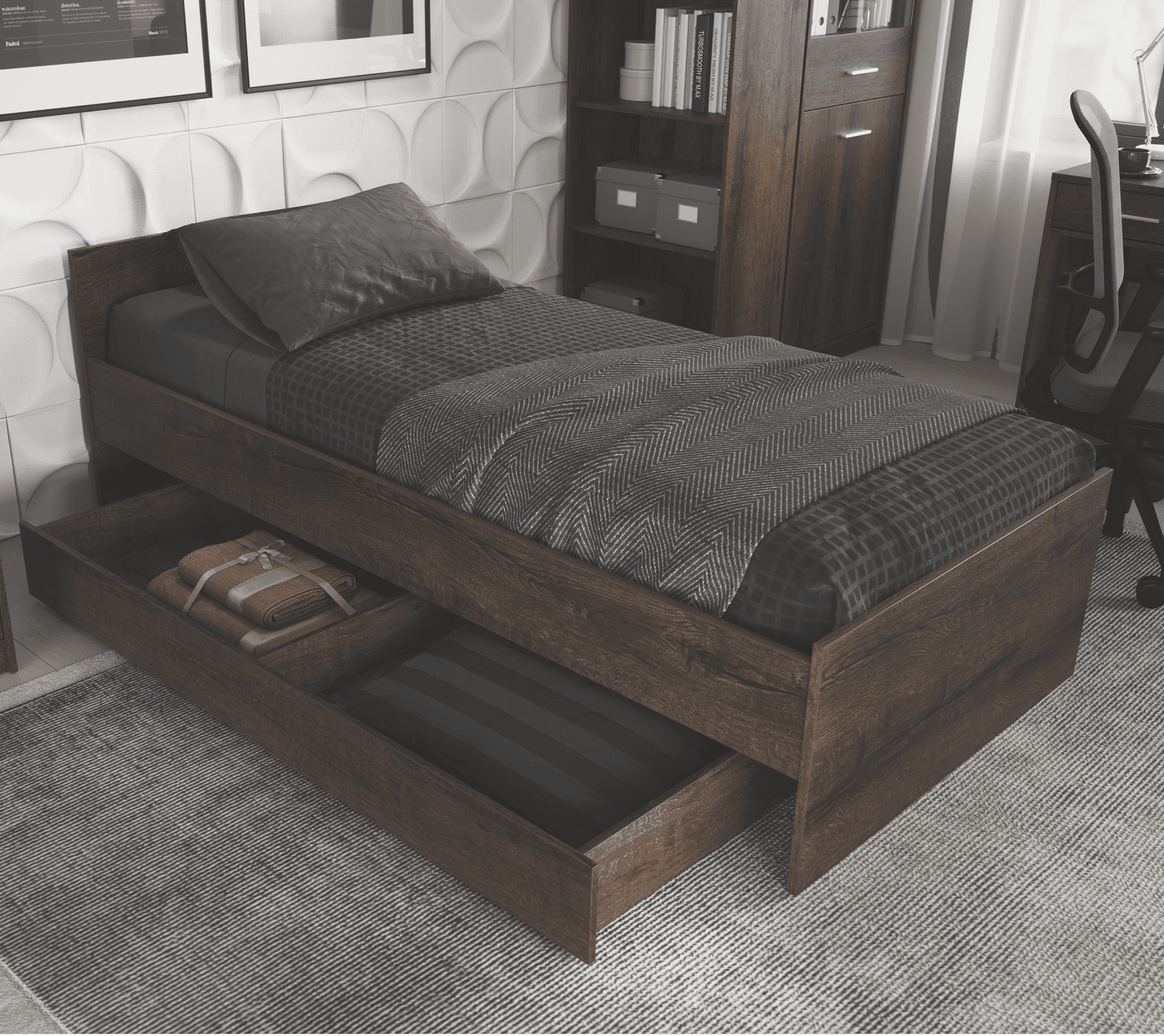 Кровать Непо дуб монастырский LOZ90х200_6