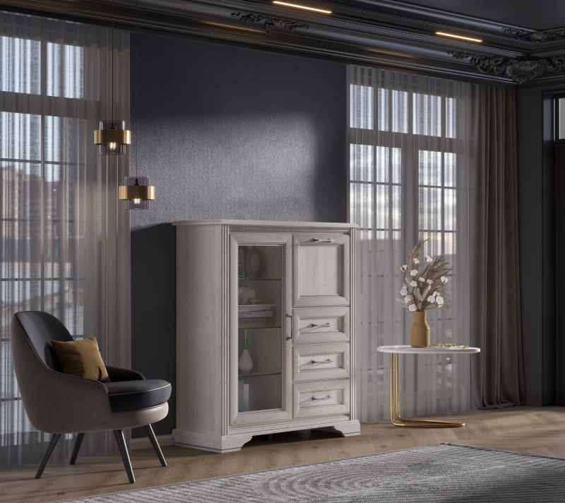 Тумба-витрина Стилиус лиственница сибирская KOM1W1B3S_3