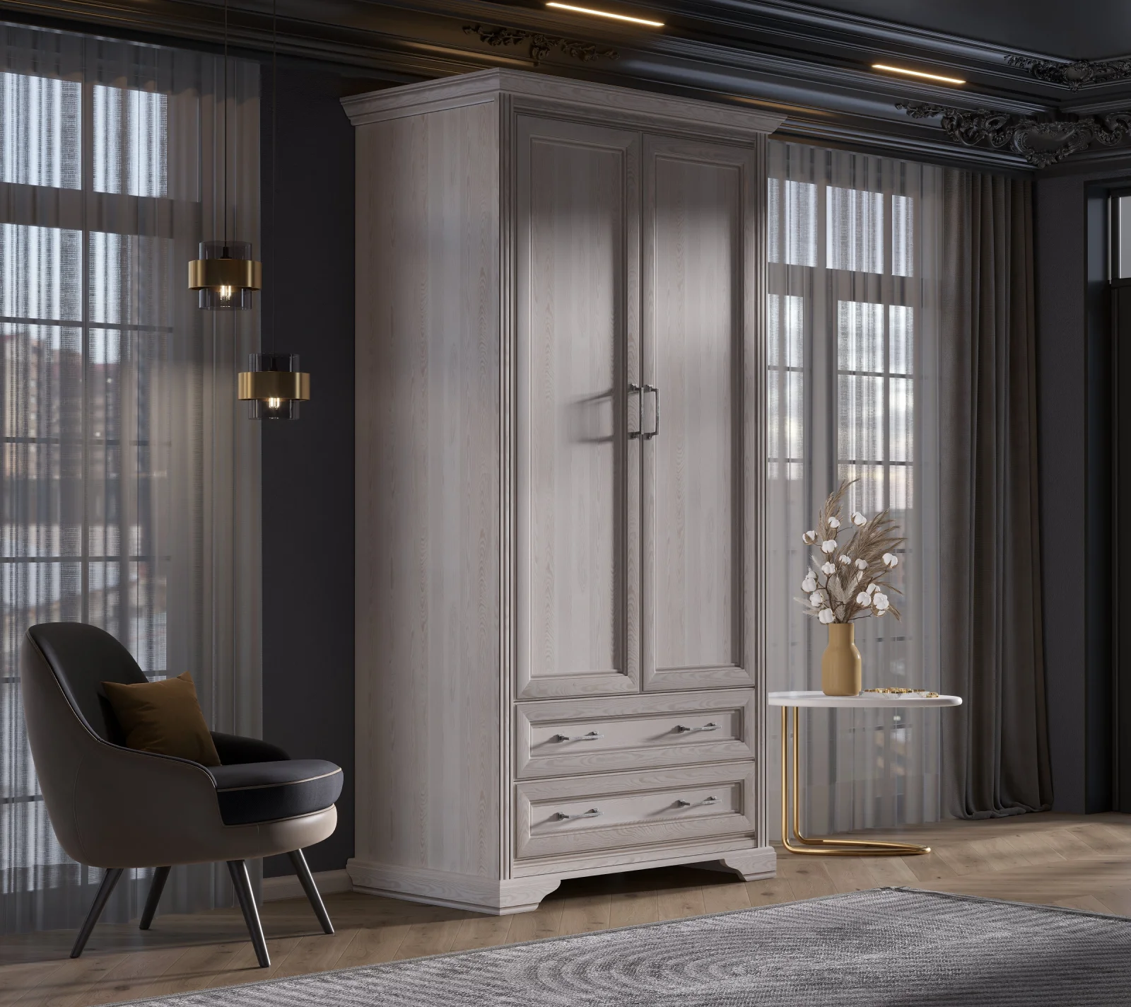 Шкаф Стилиус лиственница сибирская SZF2D2S_3