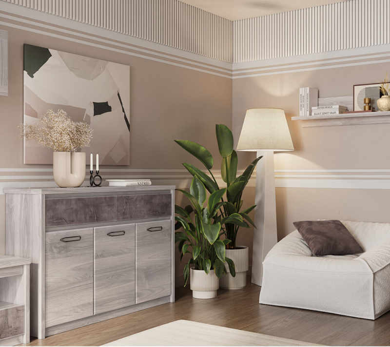 Тумба-комод Джаз каштан найроби/оникс 3D2S_4