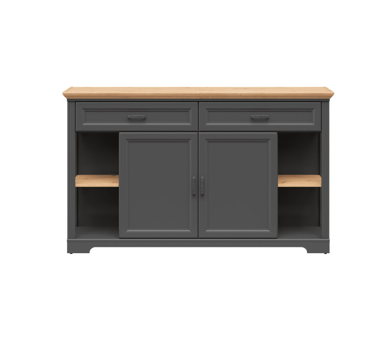 Тумба-комод Жасмин графит/дуб артизан KOM2D2S