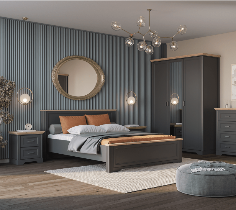 Кровать Жасмин графит/дуб артизан LOZ180x200_3