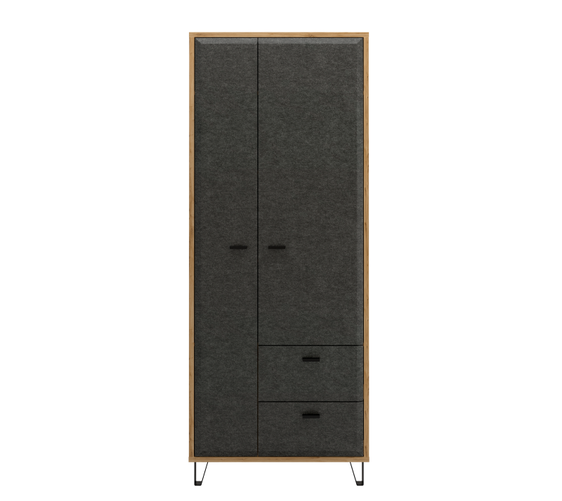 Шкаф Грейс дуб наварра/графит SZF2D2S