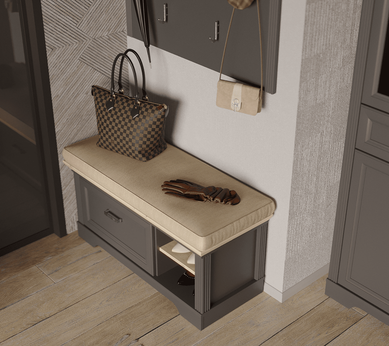 Тумба для обуви Жасмин графит/дуб артизан KOM1S_4