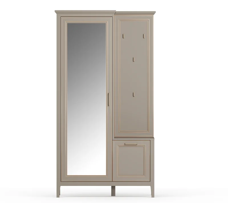 Шкаф с вешалкой Классик глиняный серый PPK1D1K/L