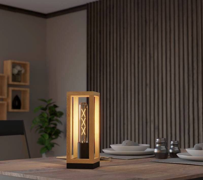 Настольная лампа Наффертон коричневый/черный 43746_1