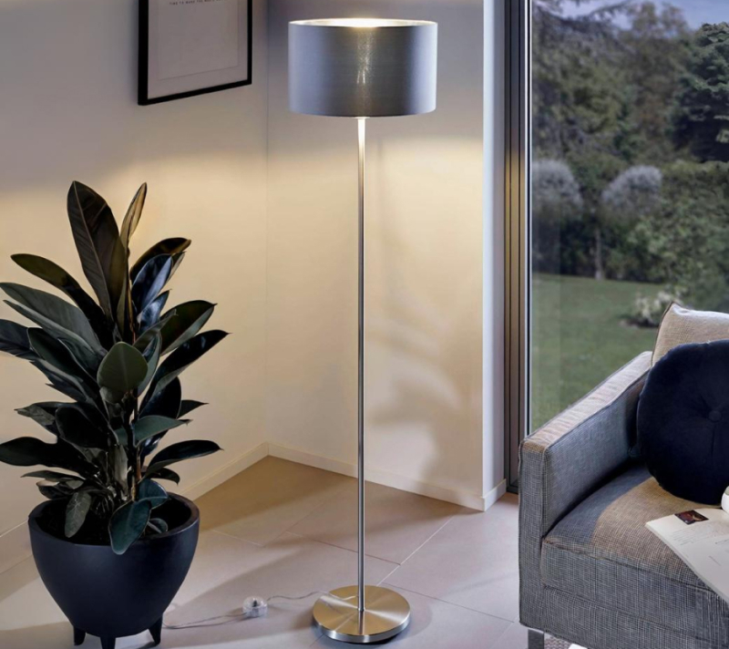 Торшер с ножным выключателем Масерло серый 95173_1