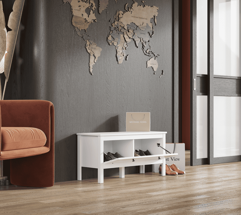 Тумба для обуви Эва белый KOM1K/90_2