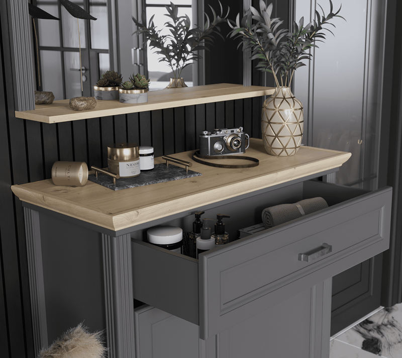 Тумба Жасмин графит/дуб артизан KOM2D1S_5