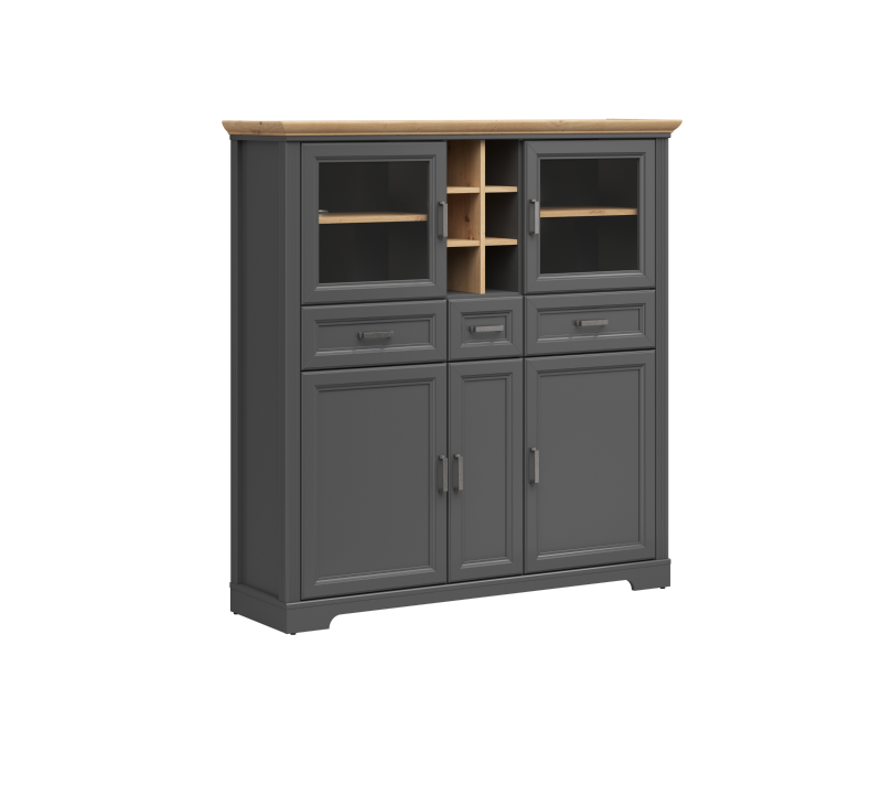 Витрина Жасмин графит/дуб артизан REG2W3D3S_2