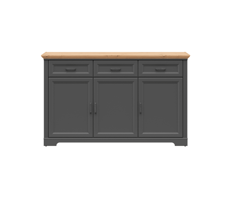 Тумба-комод Жасмин графит/дуб артизан KOM3D3S