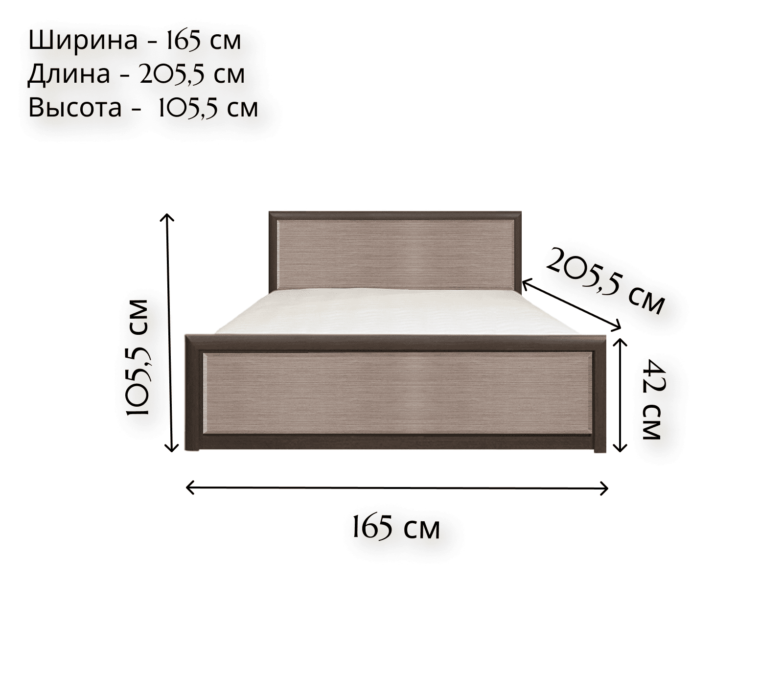 Кровать Коен венге штрокс LOZ160x200_1