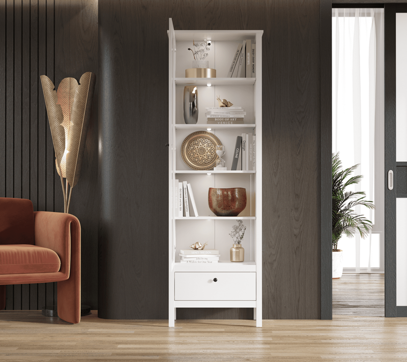 Витрина с подсветкой Эва белый REG1W1S/65_2