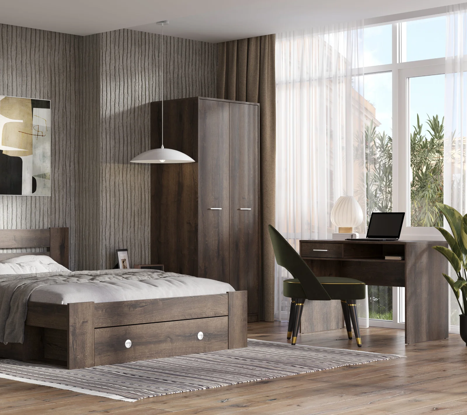 Шкаф Непо дуб монастырский SZF2D_7