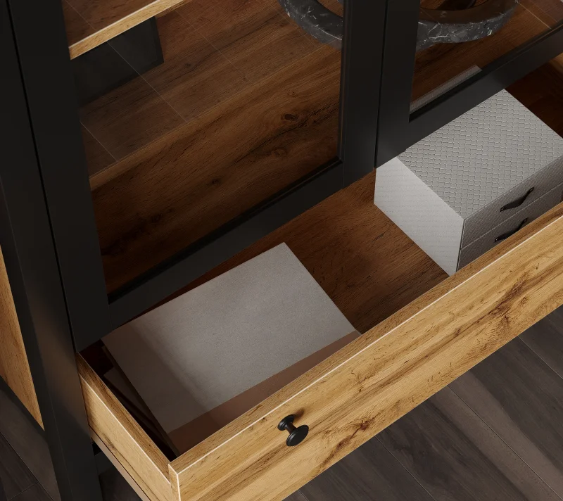 Витрина Лофт дуб вотан REG2W1S_5