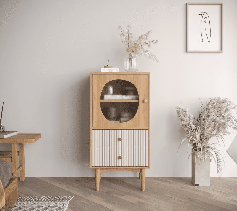Тумба-витрина Баббл орех BBL11_1