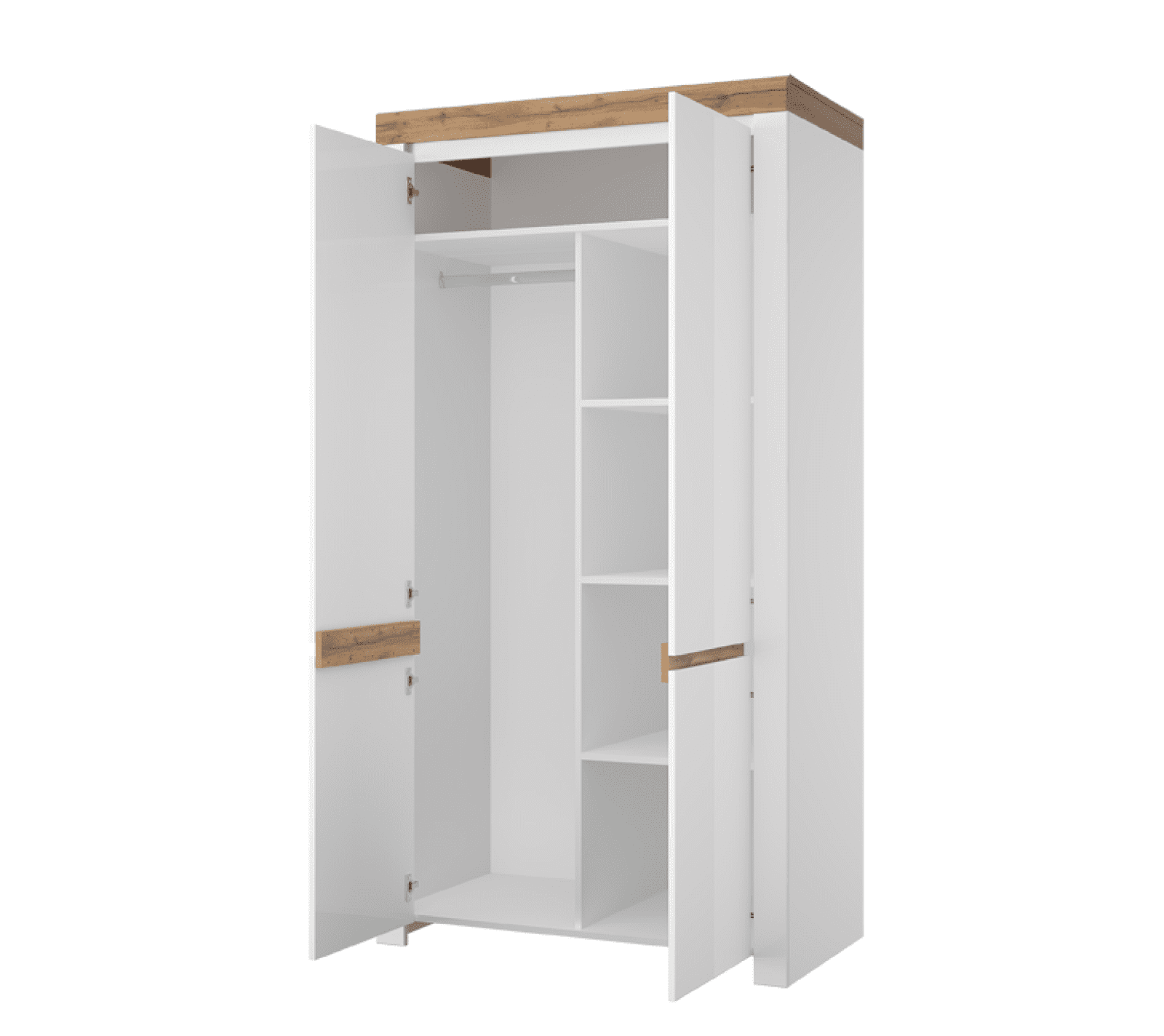 Шкаф с полками Таурус белый глянец/дуб вотан 2DG_1