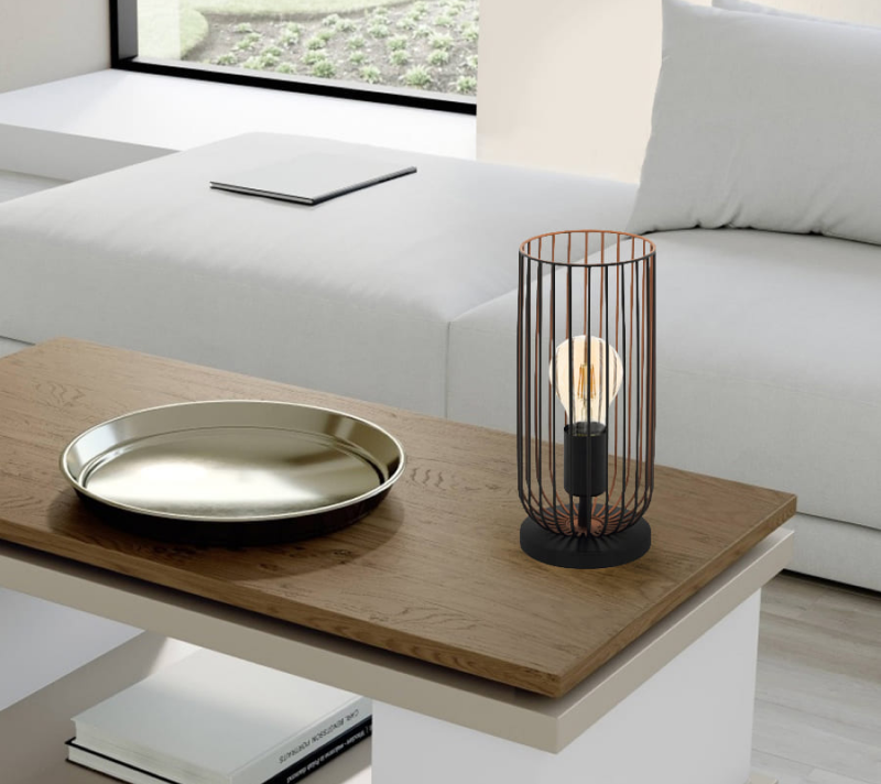 Настольная лампа Роккамена черный/коричневый 49646_1