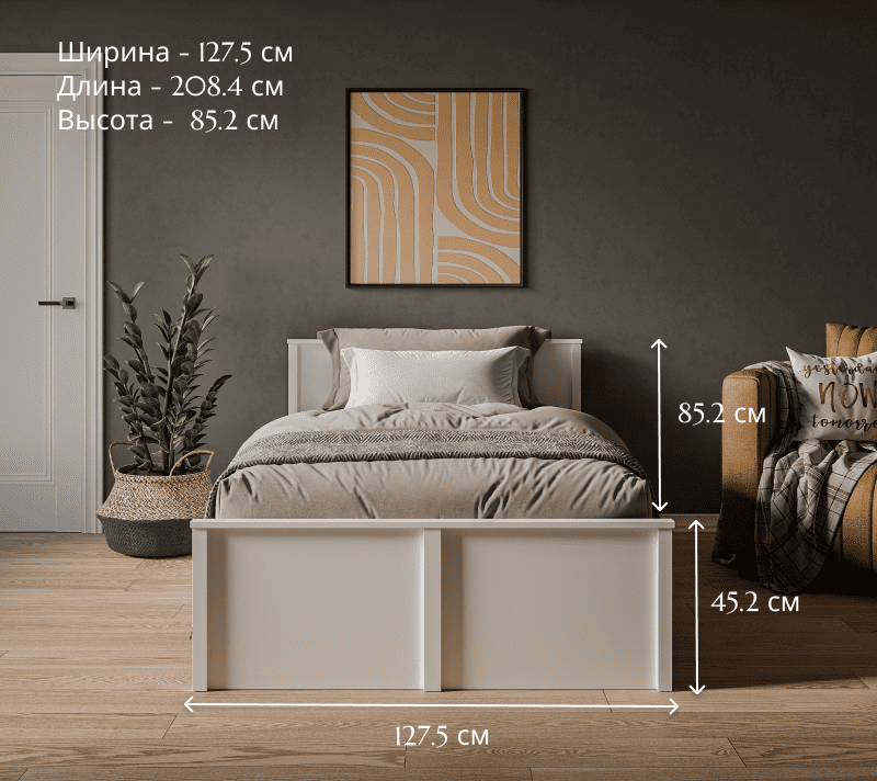 Кровать Эва белый LOZ120x200_2