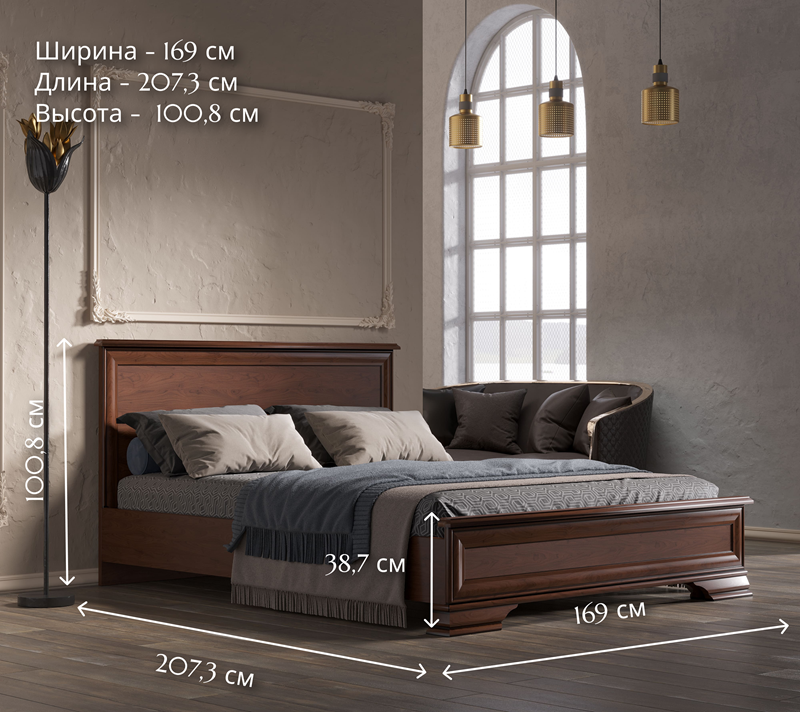 Кровать Кентаки каштан LOZ160x200_4