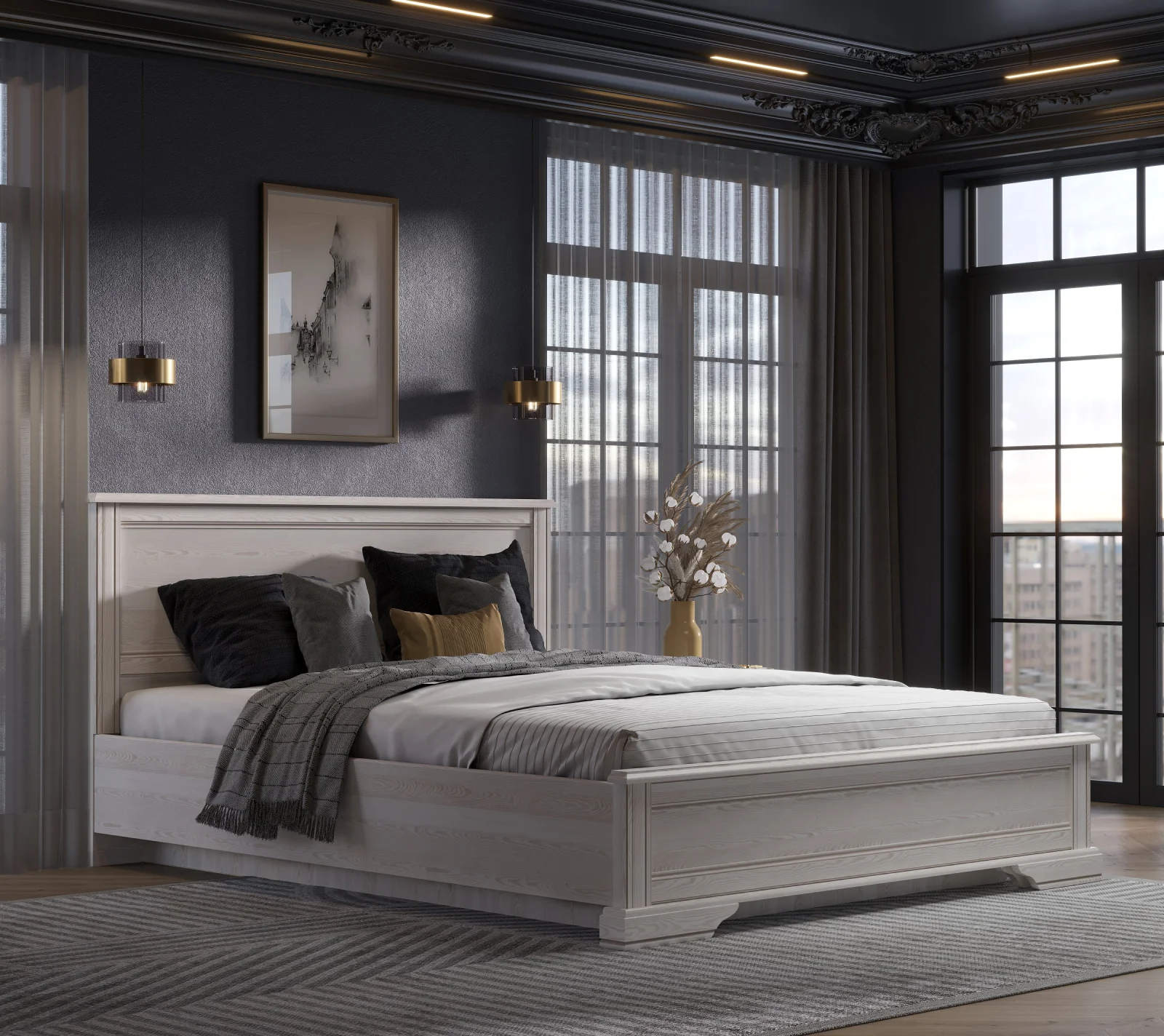 Кровать с подъемным механизмом Стилиус лиственница сибирская LOZ160х200_2